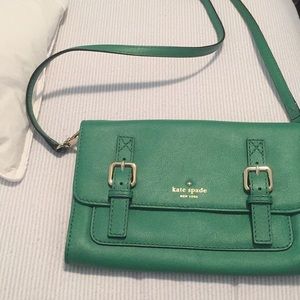 Green Kate Spade Leather Crossbody Purse